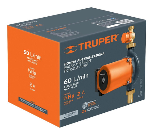 Imagen 2 de 4 de Bomba Presurizadora 1/3 Hp Truper 14637