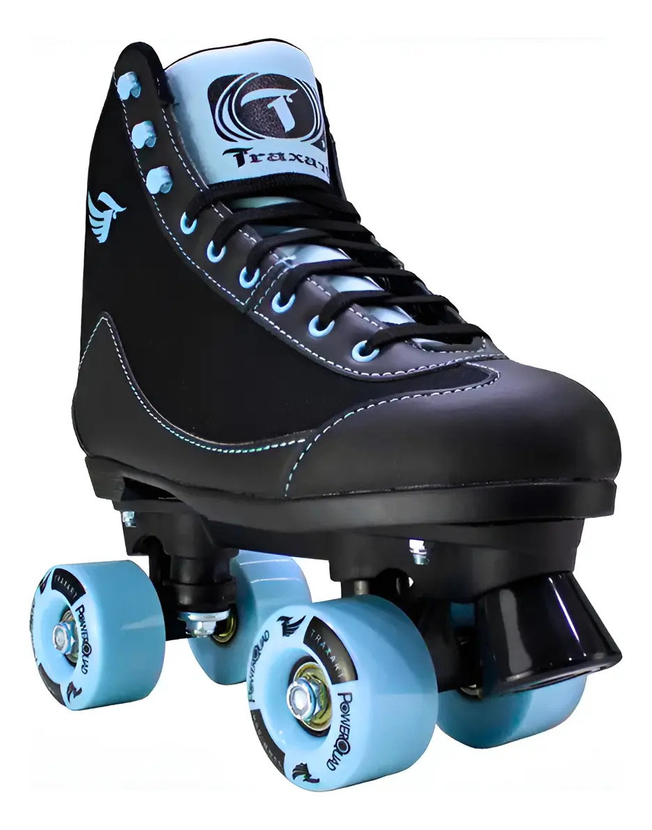 Patins Power Quad Traxart - 58mm - 7 (38/39) Abec-5 Cor Azul-celeste Tamanho Das Rodas 5.8 Cm Tamanho Dos Patins M
