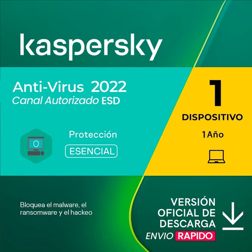 Imagen 1 de 4 de Licencia Original Kaspersky Antivirus 1 Pc 1 Año