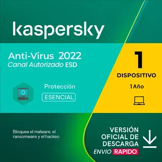 Licencia Original Kaspersky Antivirus 1 Pc 1 Año