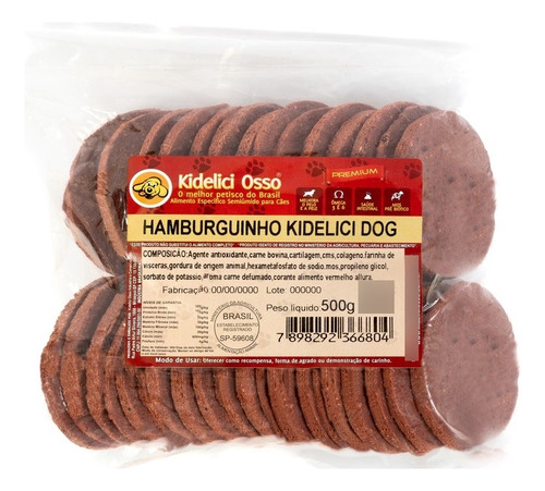 Hamburguinho  - Kidelici Osso - Sabor Carne - 500g