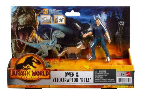 Jurassic World Dominion Figura Owen Y Velociraptor Beta 2022