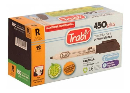 Marcador De Pizarra Trabi 450 Caja X 12 Unidades Negro