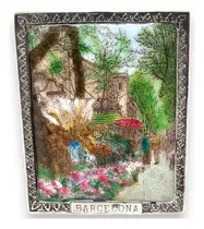 Comprar Antiguo Adorno Plaquita En Bronce Y Metal Esmaltado Vitrina