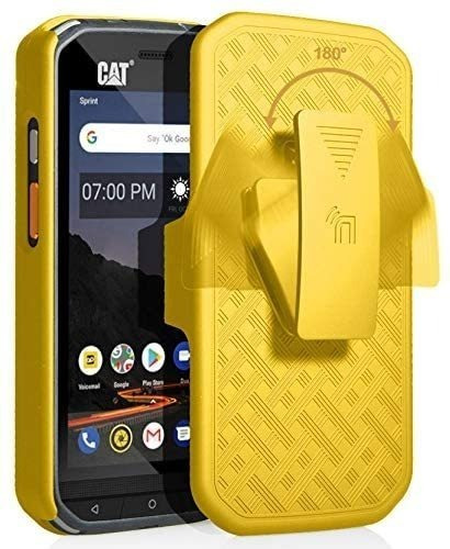 Funda Con Clip Nakedcellphone Para Cat S48c - Amarillo