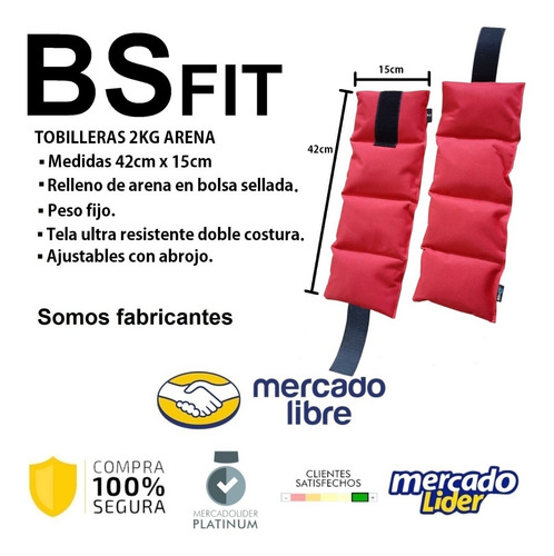 Imagen 2 de 4 de 2 Tobilleras De 2kg C/u Pesas Para Tobillos Fitness