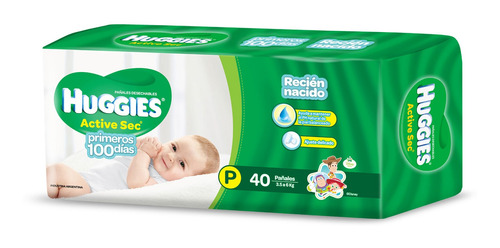 Pañales Huggies Active Sec P 40u - Bebés Y Niños