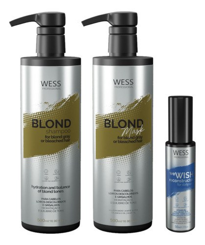 Kit Wess Blondsh 500ml + Mask 500ml + We Wish 50ml