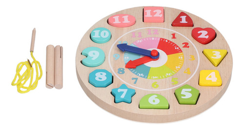 Reloj Con Forma De Madera Para Enseñar Colores Para Bebés