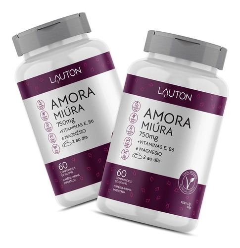 Amora Miura 750mg Premium Kit 2 Potes Sabor Sem sabor