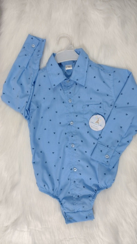 Body Camisa Anclas Y Estampadas Para Bebes Con Botones