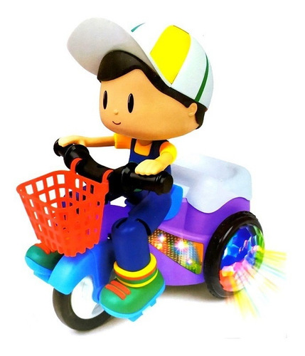 Brinquedo Criança Divertido A Pilha Com Luzes E Sons - 1 Pç Cor Triciclo Roxo