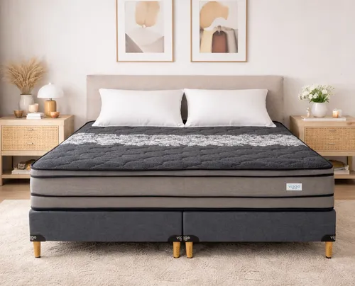 Sommier Viggo Magnum 200x200 Cm  Alta Densidad 300 Kg Negro