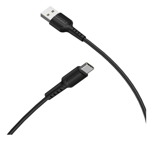 Cable De Carga Resistente Para iPhone Micro Tipo C Borofone Color Negro-Tipo C
