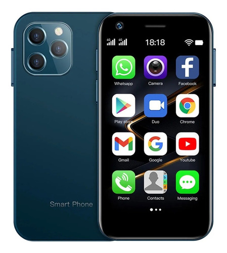 Teléfono Inteligente Android Barato 4g Xs12 3.0 Pulgadas Azul Ram 3gb Y Rom 64gb