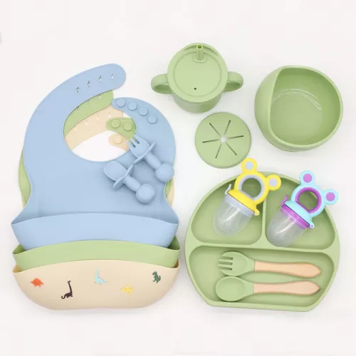 Plato para bebe - Set de platos de silicona bebe - morado OEM