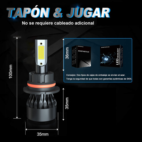 9007 Faro Led De Haz Bajo/alto Para Ford F150 1997-2003