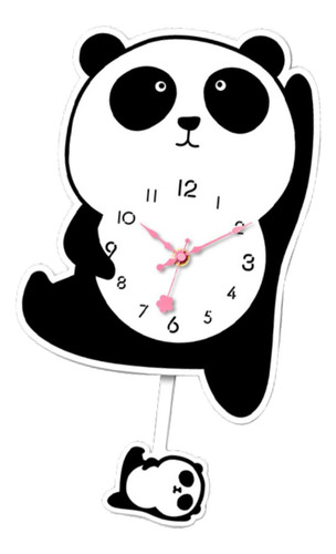 Reloj De Pared Con Péndulo De Panda, Silencioso, Estilo B