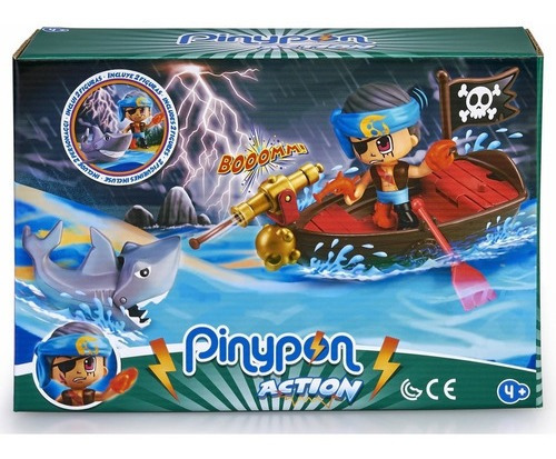 Pinypon Accion Muñeco Barco Pirata Con Accesorios 