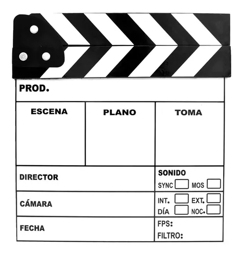 Claqueta Madera Clasica B&w Para Grabación Profesional Cine