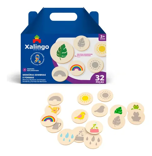 Juego de memoria Shadows And Shapes Ii en MDF 32 piezas Xalingo