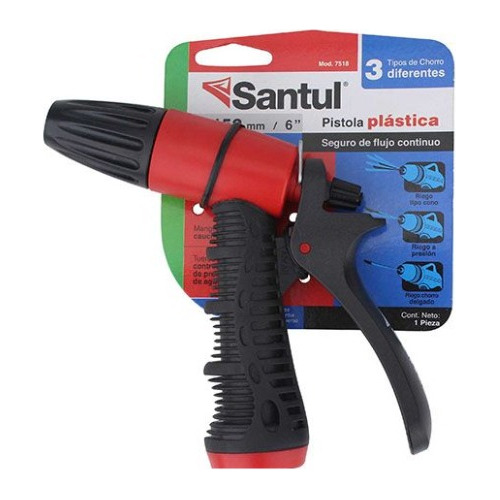 Pistola De Riego Plástica Con Boquilla Regulable Santul