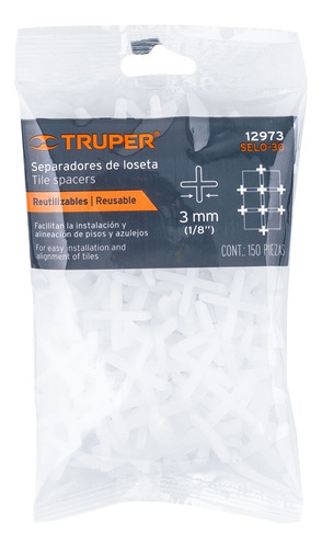 150 Separadores De 3mm De Losetas, Truper 12973
