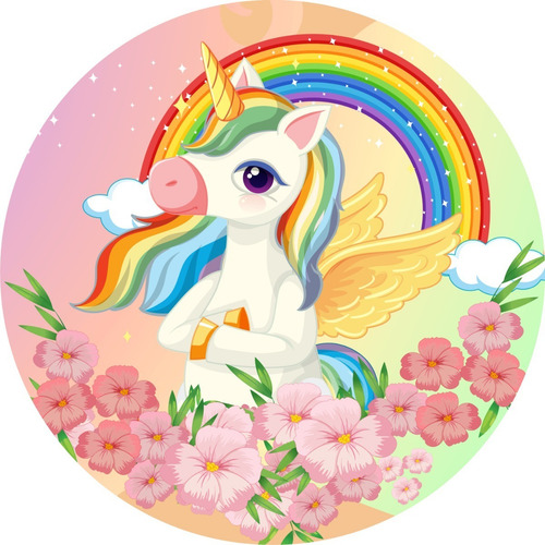 Banners Unicornio-circulares--lona Vinilica Con Dobladillos-