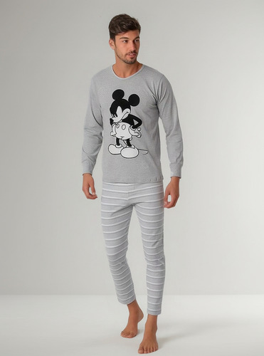 Pijama Para Hombre Playera Manga Larga Y Pantalon Disney 