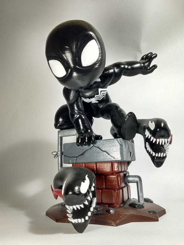 Venom Marvel Juguete Coleccion Chibi 30cm Hombre Araña Negro