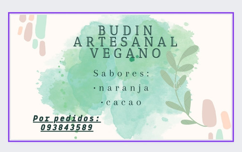 Budin Vegano Con Avena De Distintos Sabores.