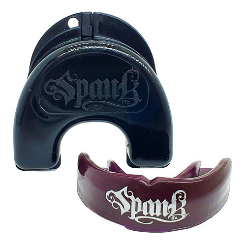 Protetor Bucal Profissional Com Estojo Arcada Superior Spank Cor Roxo Sabor Sem Sabor