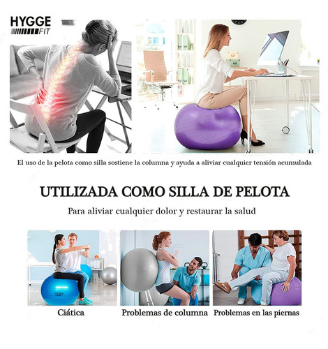 Pelota Esferodinamia 55 Cm Gimnasia Yoga Rehabilitacion