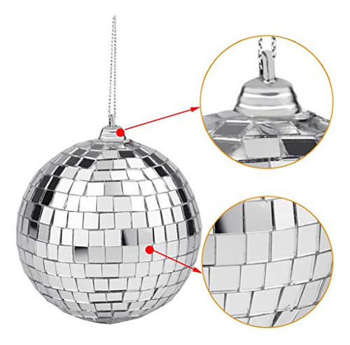 Bola Colgante Plateada De 2 Piezas Disco Mirror Balls Para L