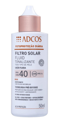 Adcos Filtro Solar Tonalizante Fps 40 Fluid Beige 50ml