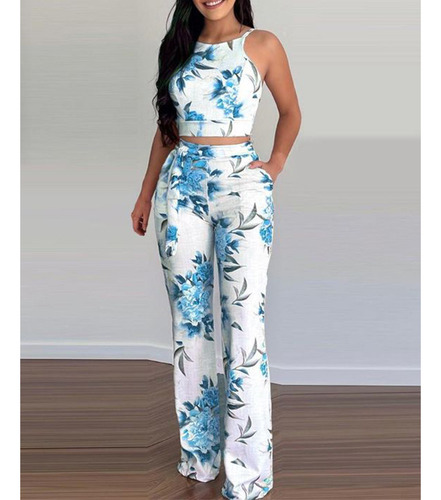 Conjunto De Pantalones Estampados Casuales Para Mujer, Estil