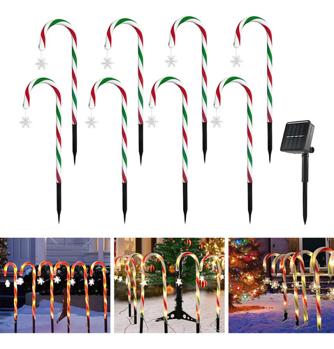 Luces Solares De Bastón De Navideñas, Luces De Estilo F