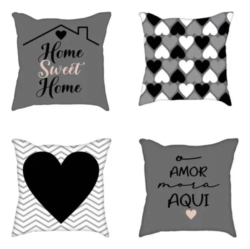 Kit 4 Capas De Almofadas Decorativas Com Zíper 42 X 42 Cm 09 Cor ...