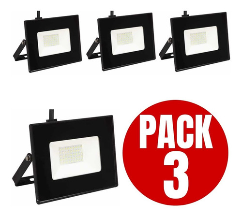 Foco Proyector Led 50w Exterior Pack 3 Unidades