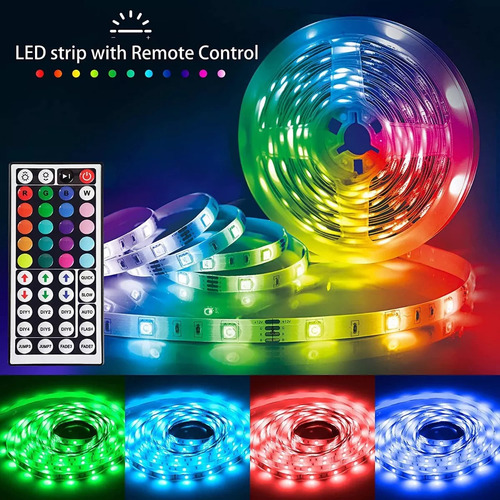 Tira Cinta Luces Led Rgb Iluminacion 10 Mt App Conector