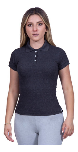 Playera Tipo Polo Mujer Manga Corta Slim Fit Algodón Pique