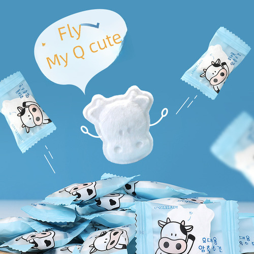 Cute Cartoon Cow Compressed Towels Extra Thick