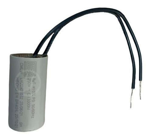 Capacitor Para Motor Lavadora Tanquinho | 8 Uf | 250 Vac