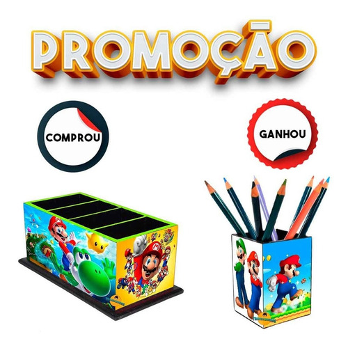 Imagem 2 de 2 de Porta Controle Super Mário Bros + Brinde Porta Treco Gratis