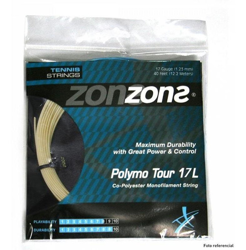 Cuerda De Tenis Zons Polymo Tour 17l/1.23mm Amber 12 Mts.