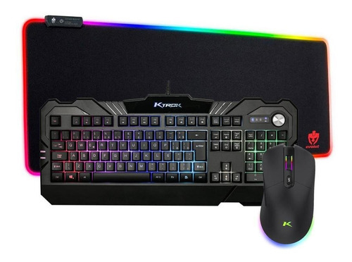 Kit Gamer Mouse Sem Fio Teclado Semi Mecanico E Mousepad Rgb