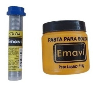 Pasta Para Solda 110g E Estanho 25g Emavi Combo