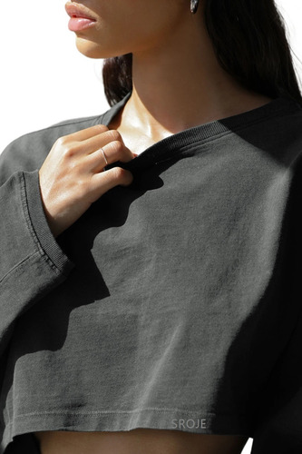 Sudadera Con Capucha Corta Con Cuello Redondo