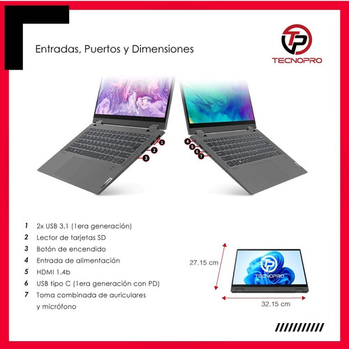 Imagen 7 de 7 de Turbo Lenovo 360 Ryzen 3 = Core I3 8gb Ram - 256 Ssd + Touch
