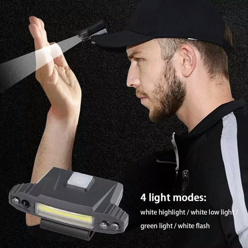 Imagem 6 de 9 de Led De Cabeça Boné Sensor De Movimento 4 Modos Recarregável